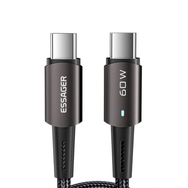 Essager PD100W 60W Type C C to C Cable Fast Charge Mobile Cell Phone Charging Cord Wire For Xiaomi Samsung Huawei Macbook iPad